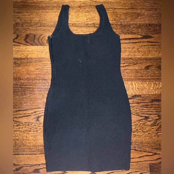 Princess Polly Ribbed Black Mini Dress - S/M Zipper on Side - Picture 2 of 2